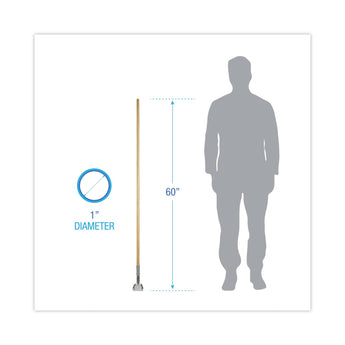 BOARDWALK Clip-On Dust Mop Handle, Lacquered Wood, Swivel Head, 1