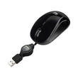ADESSO INC Illuminated Retractable Mouse, USB 2.0, Left/Right Hand Use, Black