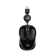 ADESSO INC Illuminated Retractable Mouse, USB 2.0, Left/Right Hand Use, Black