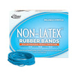 ALLIANCE RUBBER Antimicrobial Non-Latex Rubber Bands, Size 33, 0.04" Gauge, Cyan Blue, 4 oz Box, 180/Box