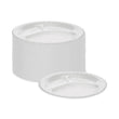 PACTIV EVERGREEN CORPORATION Placesetter Deluxe Laminated Foam Dinnerware, 3-Compartment Plate, 8.88" dia, White, 500/Carton