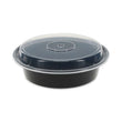 PACTIV EVERGREEN CORPORATION Newspring VERSAtainer Microwavable Containers, 24 oz, 7" Diameter, Black/Clear, Plastic, 150/Carton