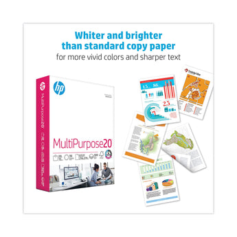 HEWLETT PACKARD COMPANY MultiPurpose20 Paper, 96 Bright, 20 lb Bond Weight, 8.5 x 11, White, 500/Ream