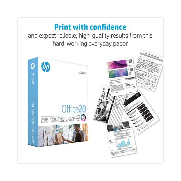 HEWLETT PACKARD COMPANY Office20 Paper, 92 Bright, 20 lb Bond Weight, 8.5 x 11, White, 500 Sheets/Ream, 5 Reams/Carton
