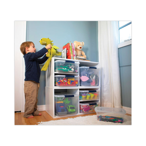 Clever Store Basic Latch-Lid Container, 30 qt, 13.37" x 18.75" x 10.5", Clear