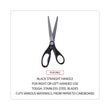 UNIVERSAL OFFICE PRODUCTS Stainless Steel Office Scissors, Pointed Tip, 7" Long, 3" Cut Length, Black Straight Handle