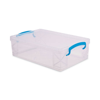 ADVANTUS CORPORATION Super Stacker Large Pencil Box, Plastic, 9 x 5.5 x 2.62, Clear
