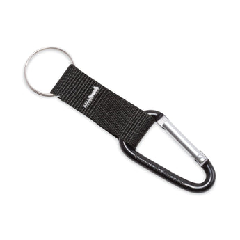 ADVANTUS CORPORATION Carabiner Key Chains, Split Key Rings, Aluminum, Black, 10/Pack