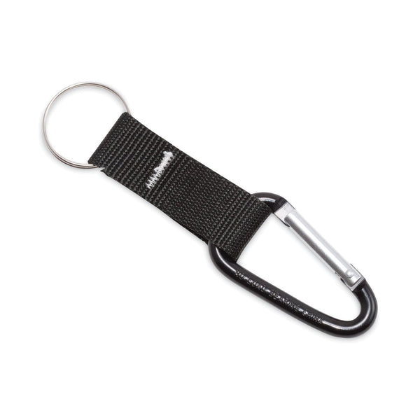ADVANTUS CORPORATION Carabiner Key Chains, Split Key Rings, Aluminum, Black, 10/Pack