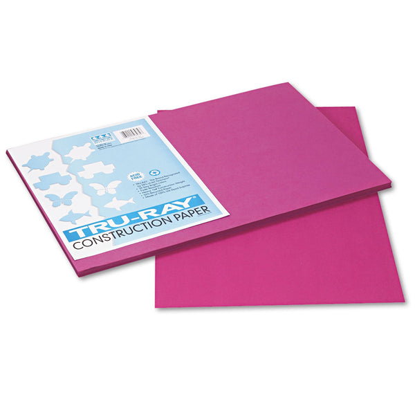 Pacon® Tru-Ray Construction Paper, 76 lb Text Weight, 12 x 18, Magenta, 50/Pack