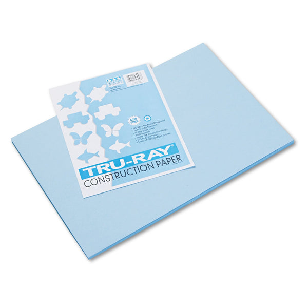 PACON CORPORATION Tru-Ray Construction Paper, 76 lb Text Weight, 12 x 18, Sky Blue, 50/Pack