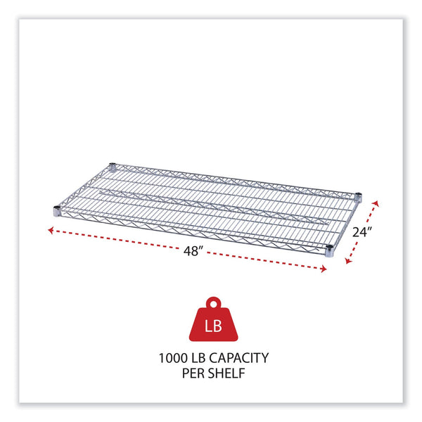 ALERA Industrial Wire Shelving Extra Wire Shelves, 48w x 24d, Silver, 2 Shelves/Carton