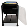 ADVANTUS CORPORATION Folding Mobile File Cart, Plastic, 1 Shelf, 1 Bin, 14.5" x 18.5" x 21.75", Black