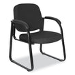 ALERA Alera Genaro Series Fabric Half-Back Sled Base Guest Chair, 25" x 24.80" x 33.66", Black Seat, Black Back, Black Base