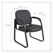 ALERA Alera Genaro Series Fabric Half-Back Sled Base Guest Chair, 25" x 24.80" x 33.66", Black Seat, Black Back, Black Base