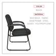ALERA Alera Genaro Series Fabric Half-Back Sled Base Guest Chair, 25" x 24.80" x 33.66", Black Seat, Black Back, Black Base