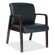 ALERA Alera Reception Lounge WL Series Guest Chair, 24.21" x 24.8" x 32.67", Black Seat, Black Back, Mahogany Base