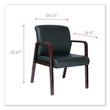 ALERA Alera Reception Lounge WL Series Guest Chair, 24.21" x 24.8" x 32.67", Black Seat, Black Back, Mahogany Base