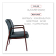 ALERA Alera Reception Lounge WL Series Guest Chair, 24.21" x 24.8" x 32.67", Black Seat, Black Back, Mahogany Base