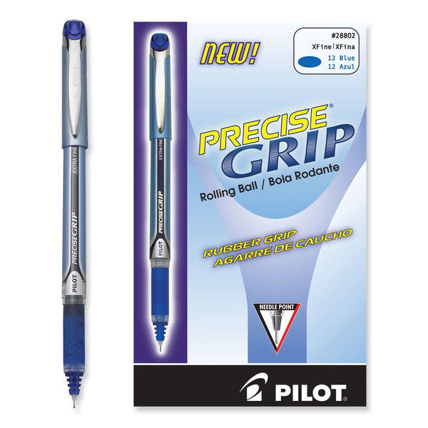 Precise Grip Roller Ball Pen, Stick, Extra-Fine 0.5 mm, Blue Ink, Blue Barrel