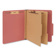 UNIVERSAL OFFICE PRODUCTS Six-Section Classification Folders, Heavy-Duty Pressboard Cover, 2 Dividers, 6 Fasteners, Letter Size, Brick Red, 20/Box