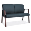 ALERA Alera Reception Lounge Series Wood Loveseat, 44.88w x 26.13d x 33h, Black/Mahogany
