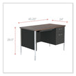 ALERA Single Pedestal Steel Desk, 45.25" x 24" x 29.5", Mocha/Black