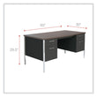 ALERA Double Pedestal Steel Desk, 60" x 30" x 29.5", Mocha/Black