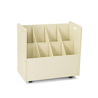 SAFCO PRODUCTS Laminate Mobile Roll Files, 8 Compartments, 30.13w x 15.75d x 29.25h, Putty, Ships in 1-3 Business Days