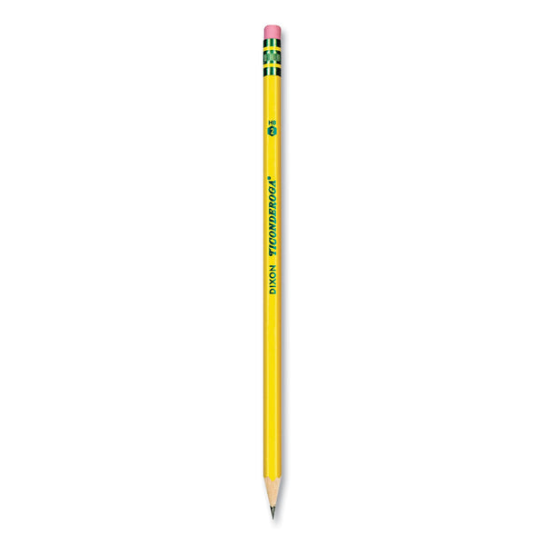 Ticonderoga® Pre-Sharpened Pencil, HB (#2), Black Lead, Yellow Barrel, Dozen