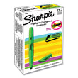 Sharpie® Pocket Style Highlighters, Fluorescent Green Ink, Chisel Tip, Green Barrel, Dozen
