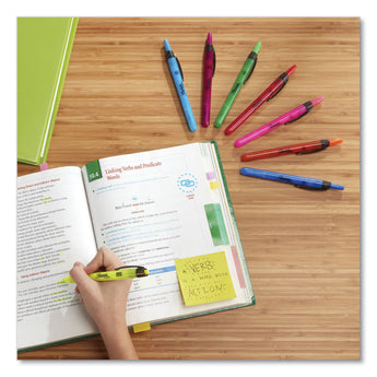 Sharpie® Retractable Highlighters with Storage Pouch, Assorted Ink Colors, Chisel Tip, Assorted Barrel Colors, 8/Set