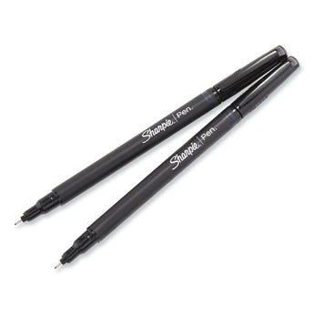 SANFORD Art Pen Porous Point Pen, Stick, Fine 0.4 mm, Assorted Ink Colors, Black Barrel, 24/Pack