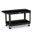 RUBBERMAID COMMERCIAL PROD. Service/Utility Carts, Plastic, 2 Shelves, 500 lb Capacity, 24" x 40" x 31.25", Black