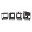 RUBBERMAID COMMERCIAL PROD. Service/Utility Carts, Plastic, 2 Shelves, 500 lb Capacity, 24" x 40" x 31.25", Black