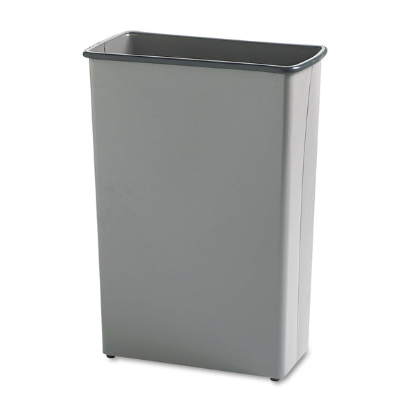 SAFCO PRODUCTS Square and Rectangular Wastebasket, 88 qt, Steel, Charcoal