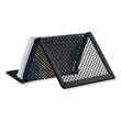 UNIVERSAL OFFICE PRODUCTS Mesh Metal Business Card Holder, Holds 50 2.25 x 4 Cards, 3.78 x 3.38 x 2.13, Black