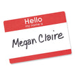 Printable Self-Adhesive Name Badges, 2 1/3 x 3 3/8, Red "Hello", 100/Pack Flipcost Flipcost