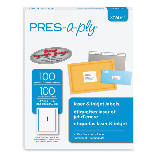 Labels, Laser Printers, 8.5 x 11, White, 100/Box Flipcost Flipcost