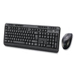 ADESSO INC WKB-1320CB Antimicrobial Wireless Desktop Keyboard and Mouse, 2.4 GHz Frequency/30 ft Wireless Range, Black