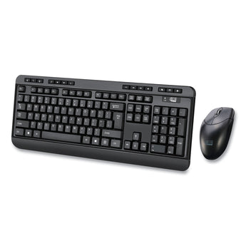 ADESSO INC WKB-1320CB Antimicrobial Wireless Desktop Keyboard and Mouse, 2.4 GHz Frequency/30 ft Wireless Range, Black
