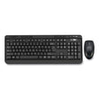ADESSO INC WKB-1320CB Antimicrobial Wireless Desktop Keyboard and Mouse, 2.4 GHz Frequency/30 ft Wireless Range, Black