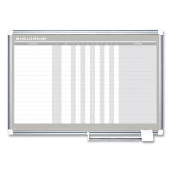 BI-SILQUE VISUAL COMMUNICATION PRODUCTS INC In-Out Magnetic Dry Erase Board, 36 x 24, White Surface, Silver Aluminum Frame
