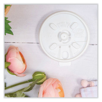 DART Lift n' Lock Plastic Hot Cup Lids, Fits 8 oz Cups, White, 1,000/Carton