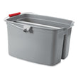 RUBBERMAID COMMERCIAL PROD. Double Utility Pail, 17 qt, Plastic, Gray