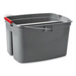 RUBBERMAID COMMERCIAL PROD. Double Utility Pail, 17 qt, Plastic, Gray