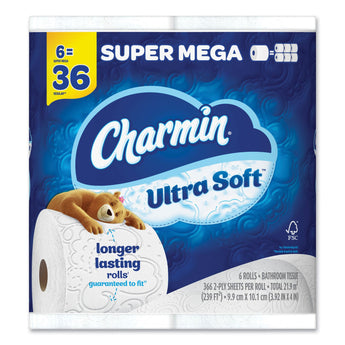 Ultra Soft Bathroom Tissue, Septic-Safe, 2-Ply, White, 336 Sheets/Roll, 18 Rolls/Carton