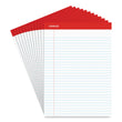 UNIVERSAL OFFICE PRODUCTS Perforated Ruled Writing Pads, Wide/Legal Rule, Red Headband, 50 White 8.5 x 11.75 Sheets, Dozen