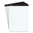 UNIVERSAL OFFICE PRODUCTS Premium Ruled Writing Pads with Heavy-Duty Back, Wide/Legal Rule, Black Headband, 50 White 8.5 x 11 Sheets, 6/Pack