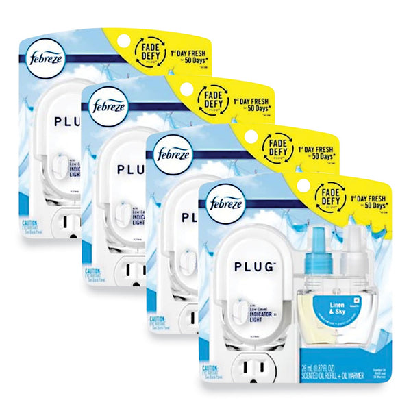 PROCTER & GAMBLE PLUG Air Freshener Warmer Start Kit, 6.54 x 2.99 x 5.98, Clear/White, 4/Carton